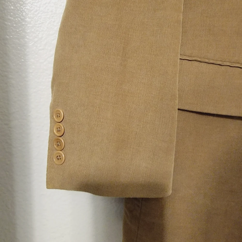 Perry Ellis Portfolio Brown Camel Corduroy Sport Dressy Blazer Jacket Mens 42 R